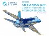 Quinta Studio QD48283 F/A-18A / C early 3D-Printed & coloured Interior on decal paper (Hasegawa) 1/48
